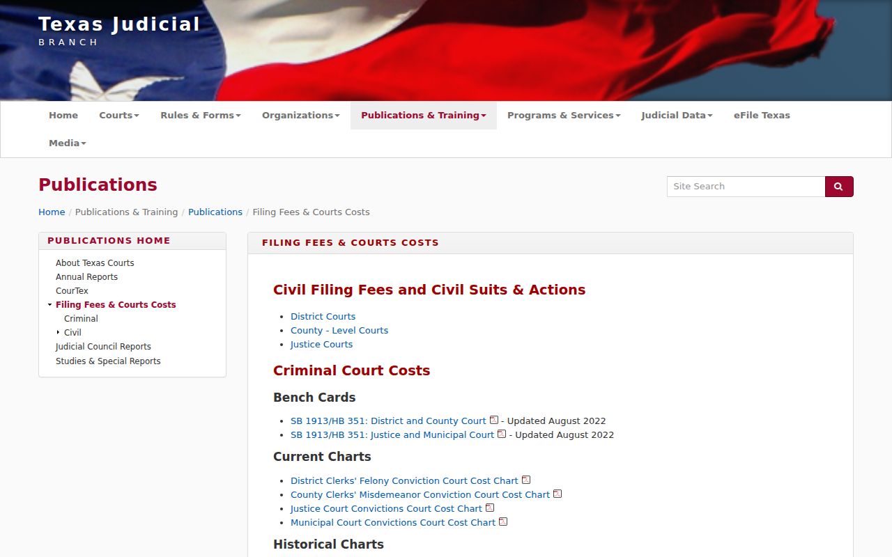 Willacy County court record fee chart source