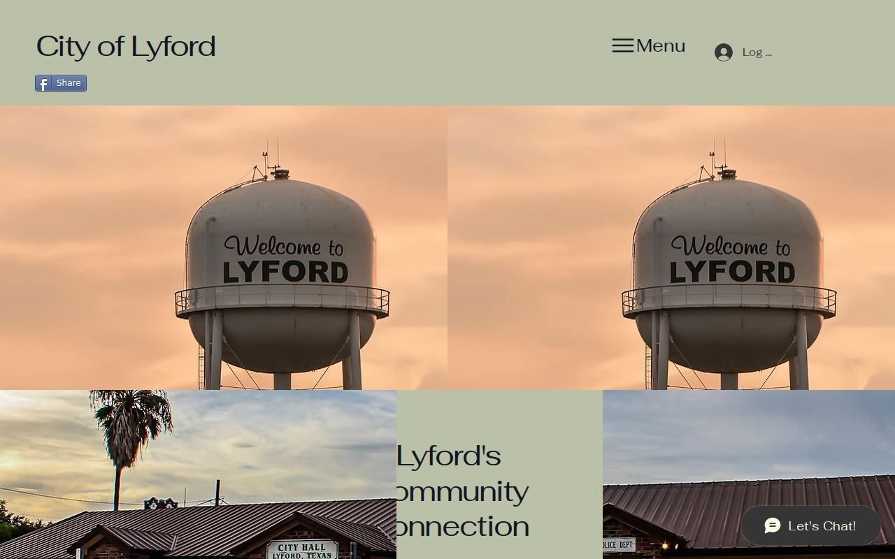 Official City of Lyford website with municipal court and payment navigation
