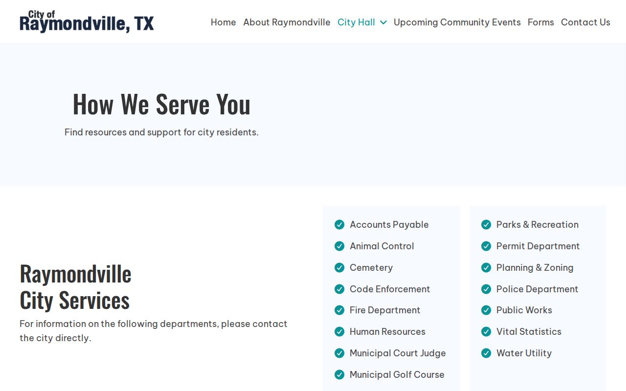 Raymondville City Hall municipal judge contact information