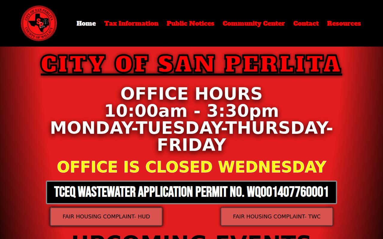 Official San Perlita city contact and public information page